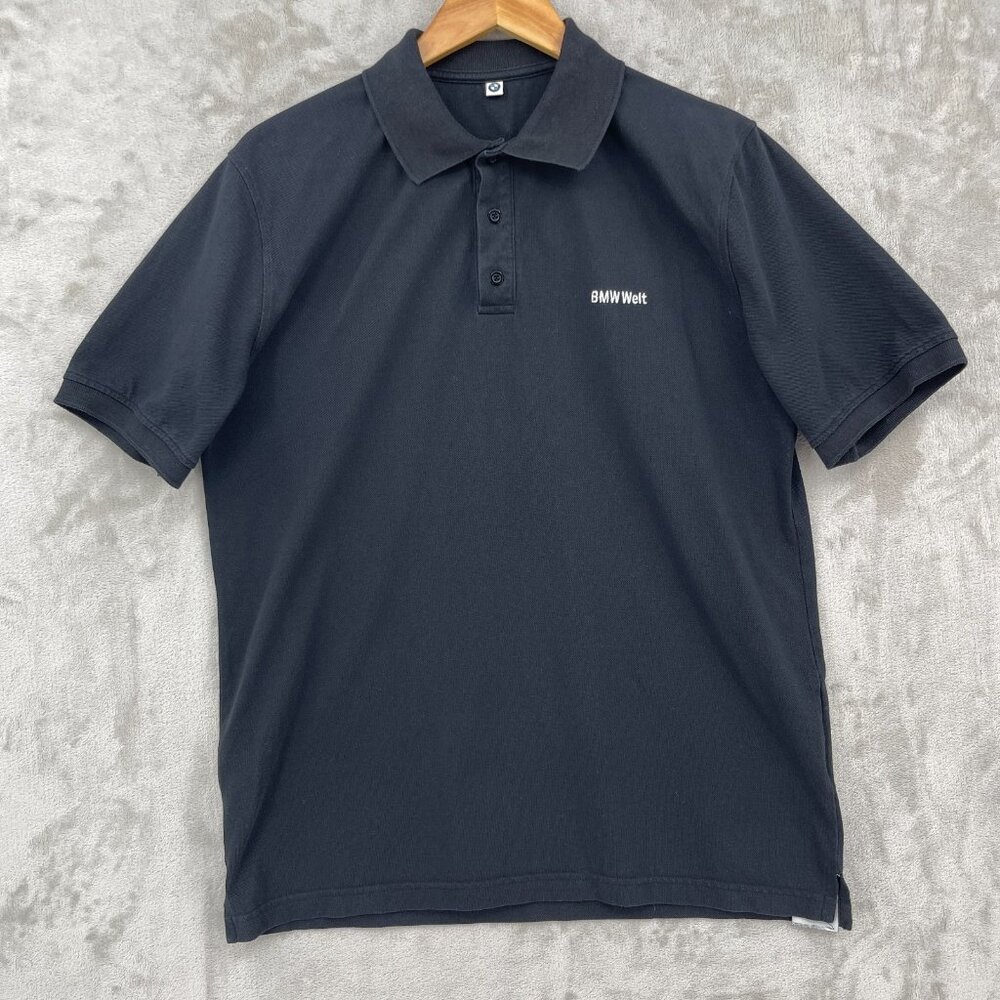 BMW BMW Welt Mini Cooper Embroidered Logo Black Cotton Polo Shirt